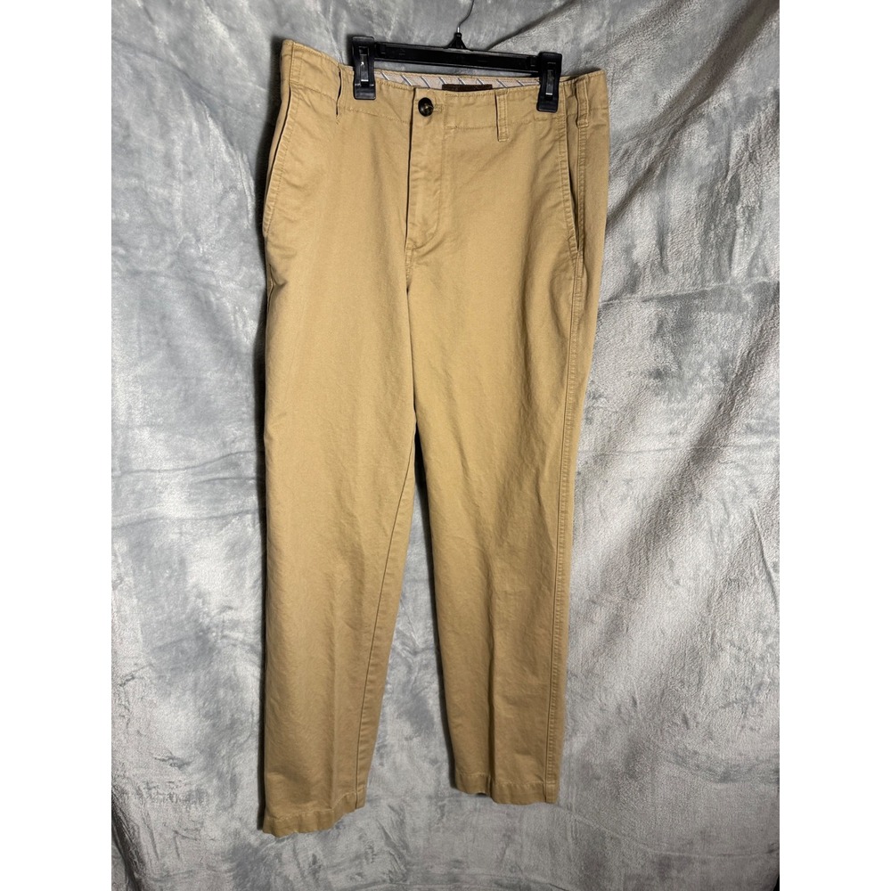 Pronto Uomo Blue Mens Chino Pants 33x32  Tan 100% Cotton Straight Leg Flat Front